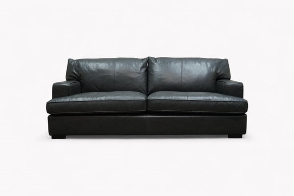 Townsend 3 Seater Leather Sofa, Carbon Grey