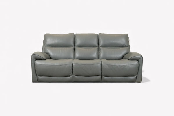 Caldbeck 3 Seater Power Recliner Sofa with Power Head Tilt, Grey Leather