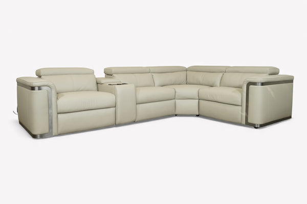 Plaza Small LHF / RHF Leather Corner Sofa, Taupe