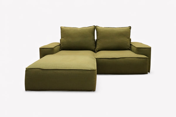 Border Large 3 Seater Sofa, Relaxed Linen Olive Green
