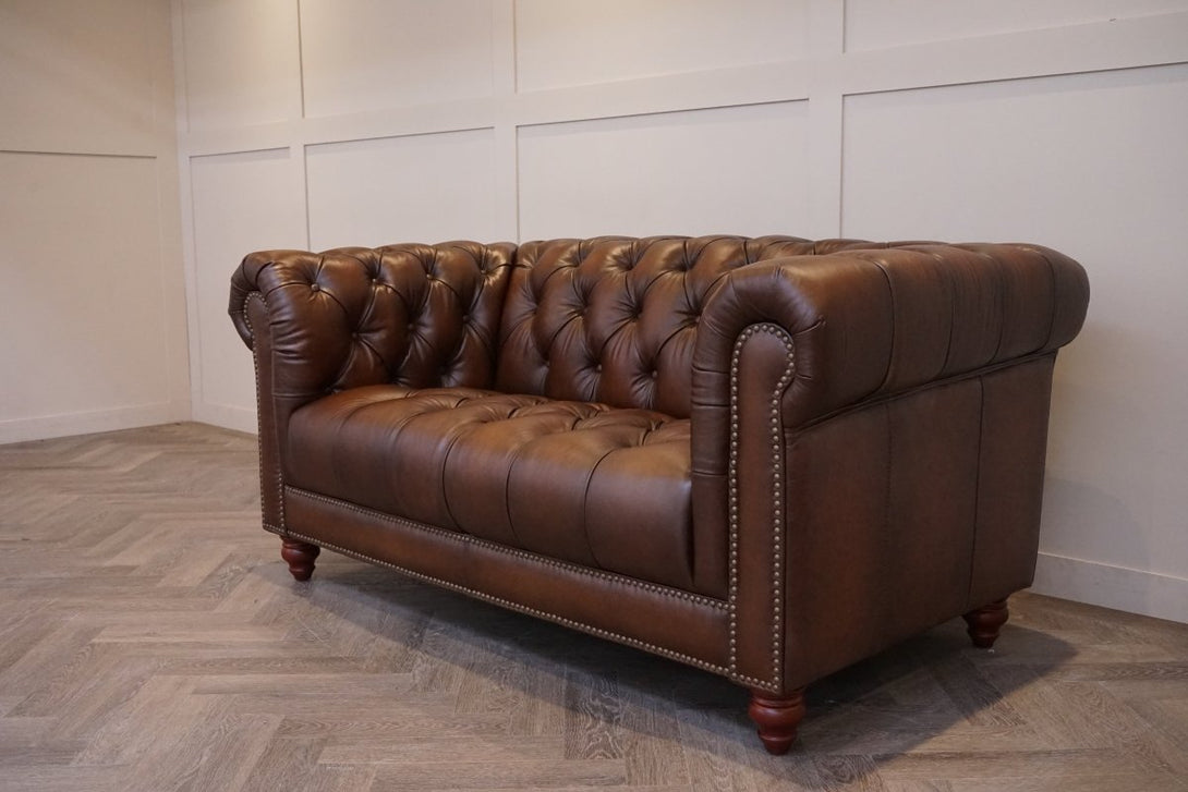 Ullswater 2 Seater Leather Sofa, Vintage Whisky