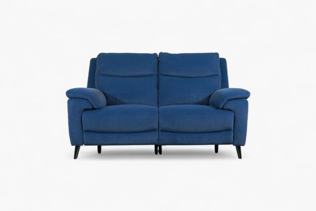 Utah 2 Seater Reclining Sofa, Power Footrest / Tilt Headrests, Ink Blue