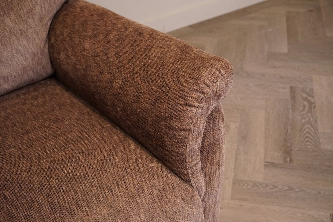 Verona 3 Seater Fabric Sofa, Soft Weave Chocolate