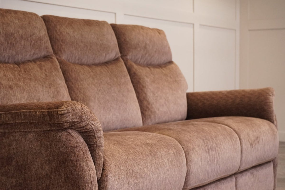 Verona 3 Seater Fabric Sofa, Soft Weave Chocolate