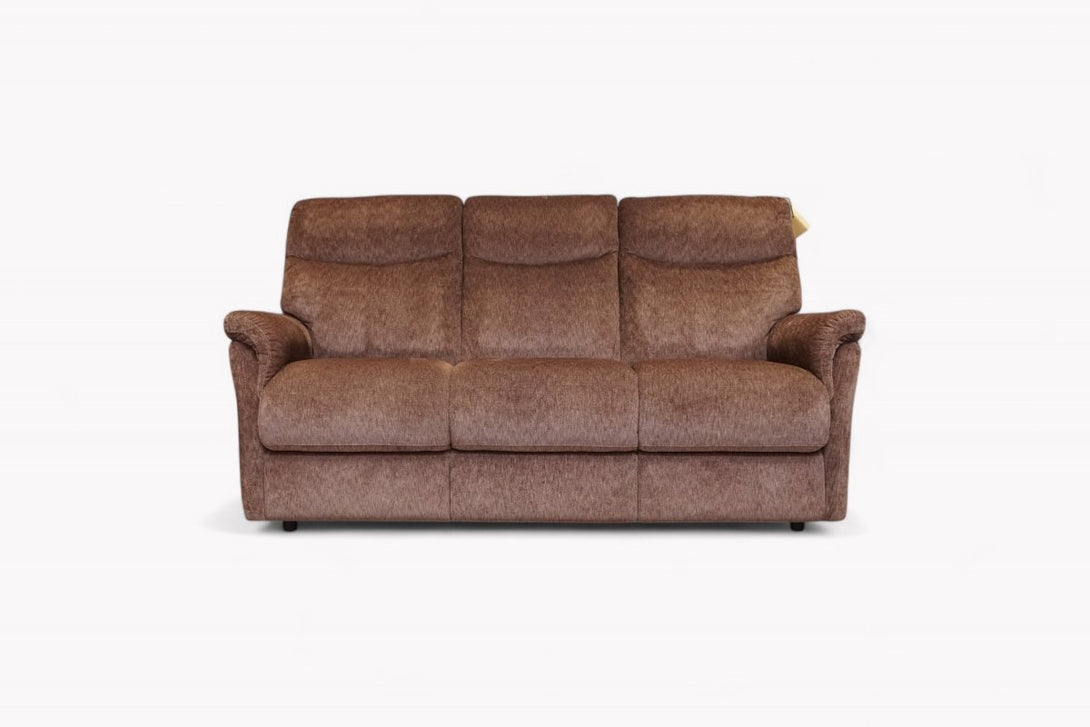 Verona 3 Seater Fabric Sofa, Soft Weave Chocolate
