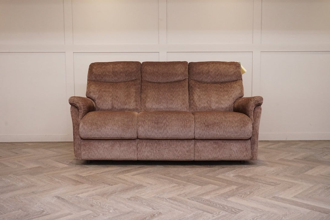 Verona 3 Seater Fabric Sofa, Soft Weave Chocolate