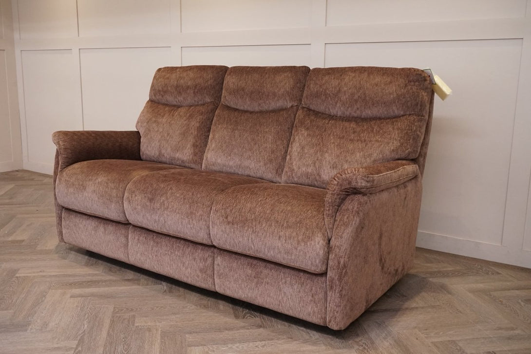 Verona 3 Seater Fabric Sofa, Soft Weave Chocolate
