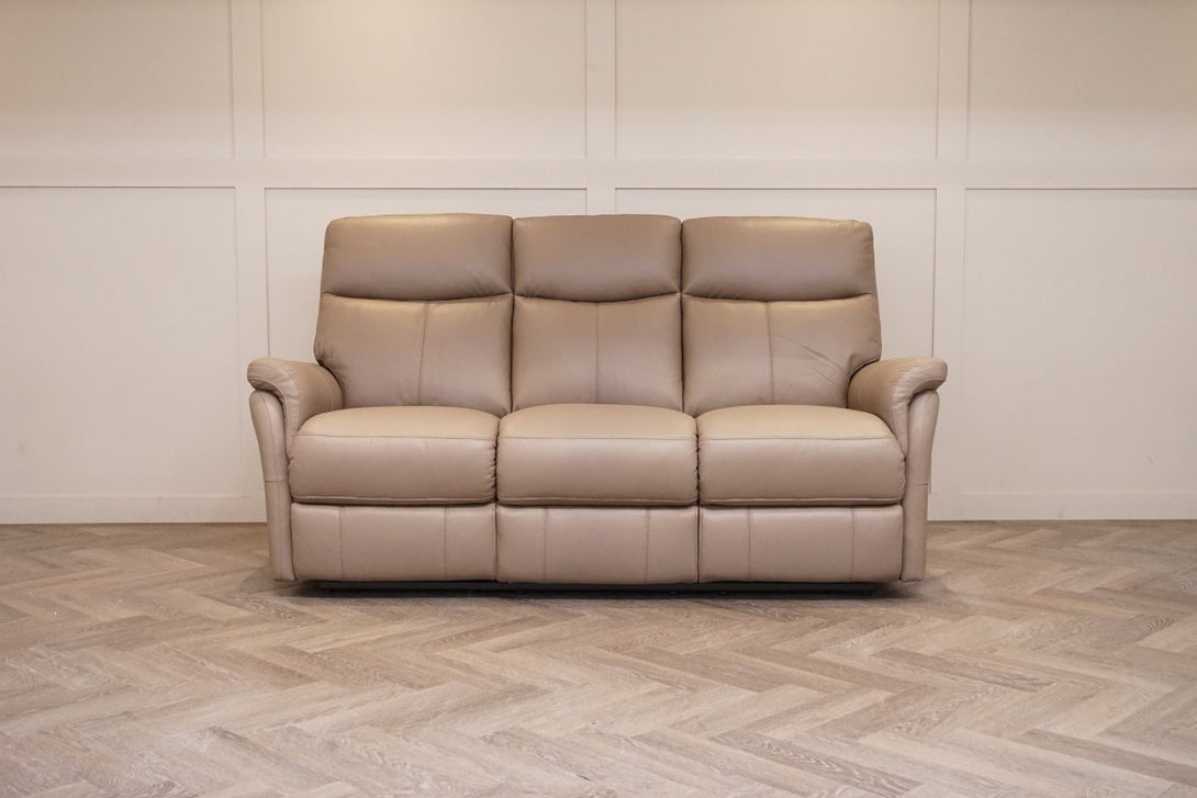 Verona 3 Seater Manual Reclining Leather Sofa, Premium Cocoa