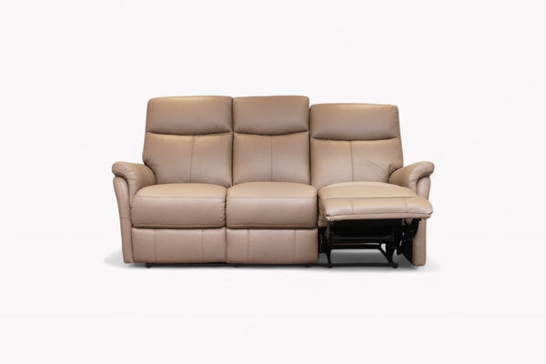 Verona 3 Seater Manual Reclining Leather Sofa, Premium Cocoa