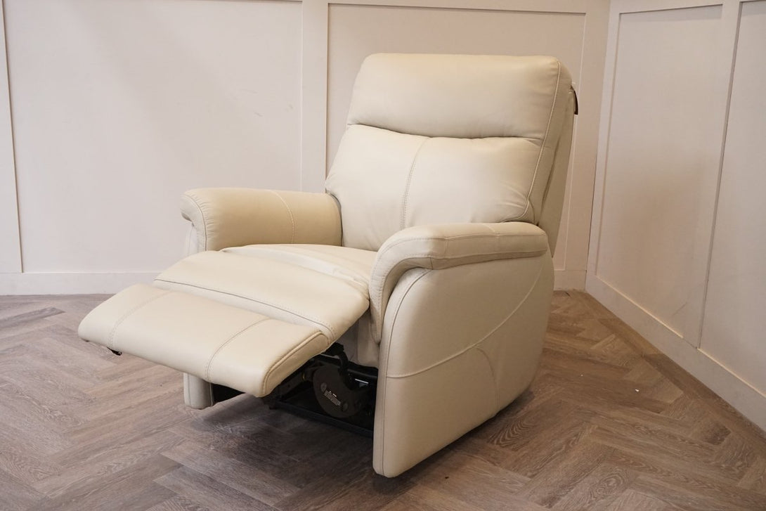 Verona Power Reclining Leather Armchair, Putty