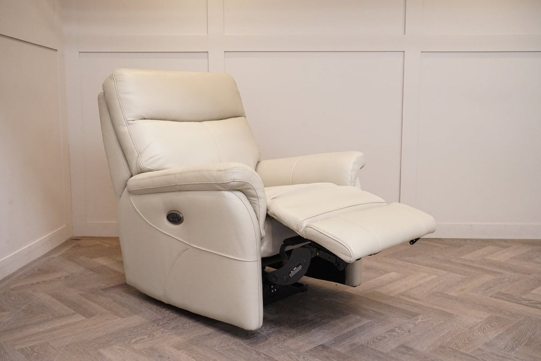 Verona Power Reclining Leather Armchair, Putty