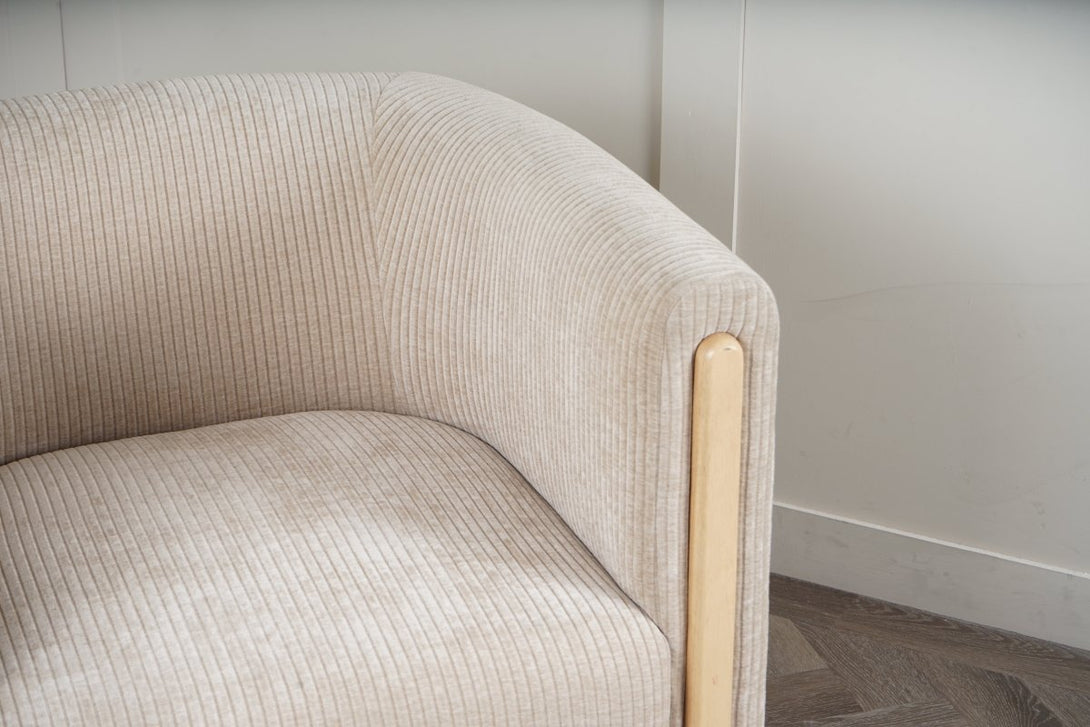Vila Tub Corduroy Armchair, Natural