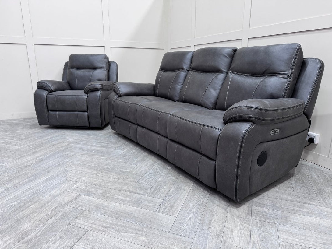 Vinson 3 Seater Sofa & 2 Armchairs, Eiger Graphite