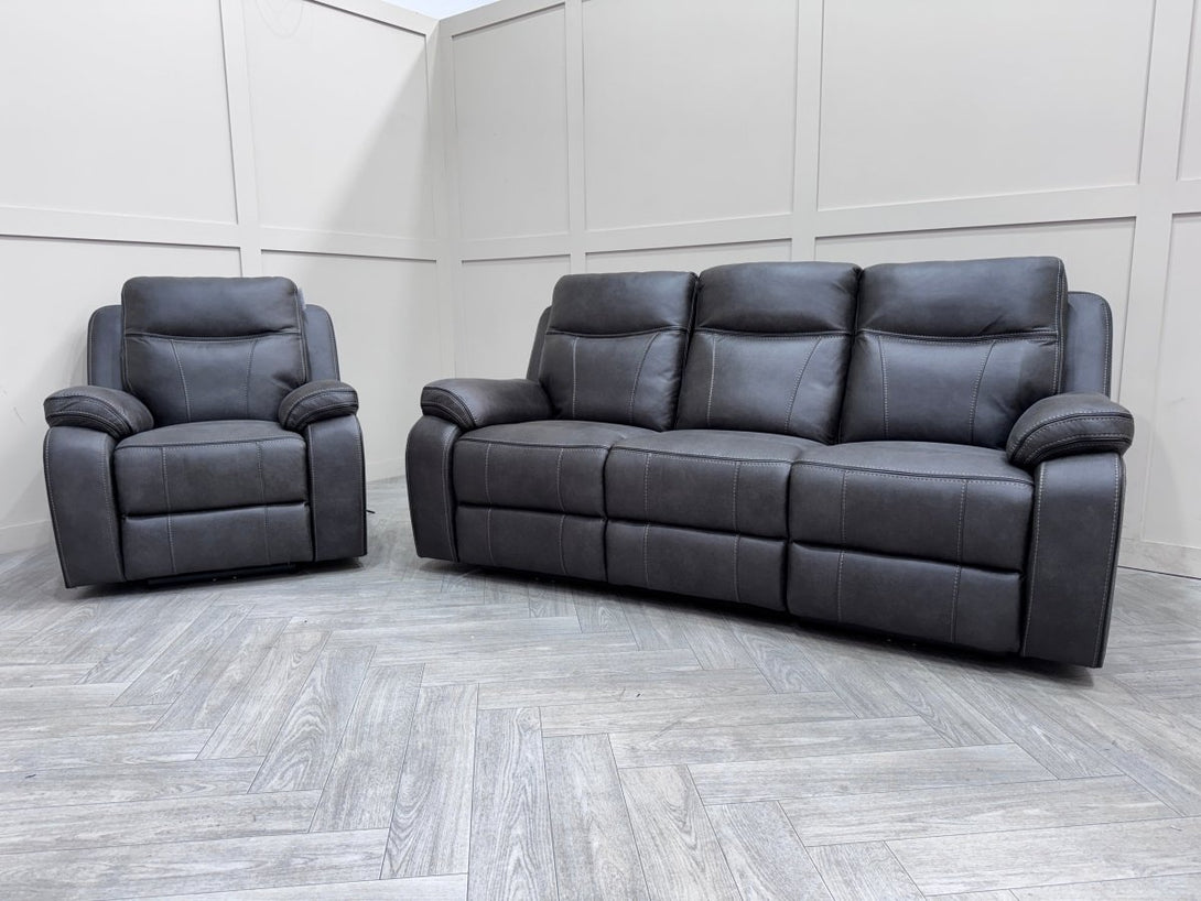 Vinson 3 Seater Sofa & 2 Armchairs, Eiger Graphite