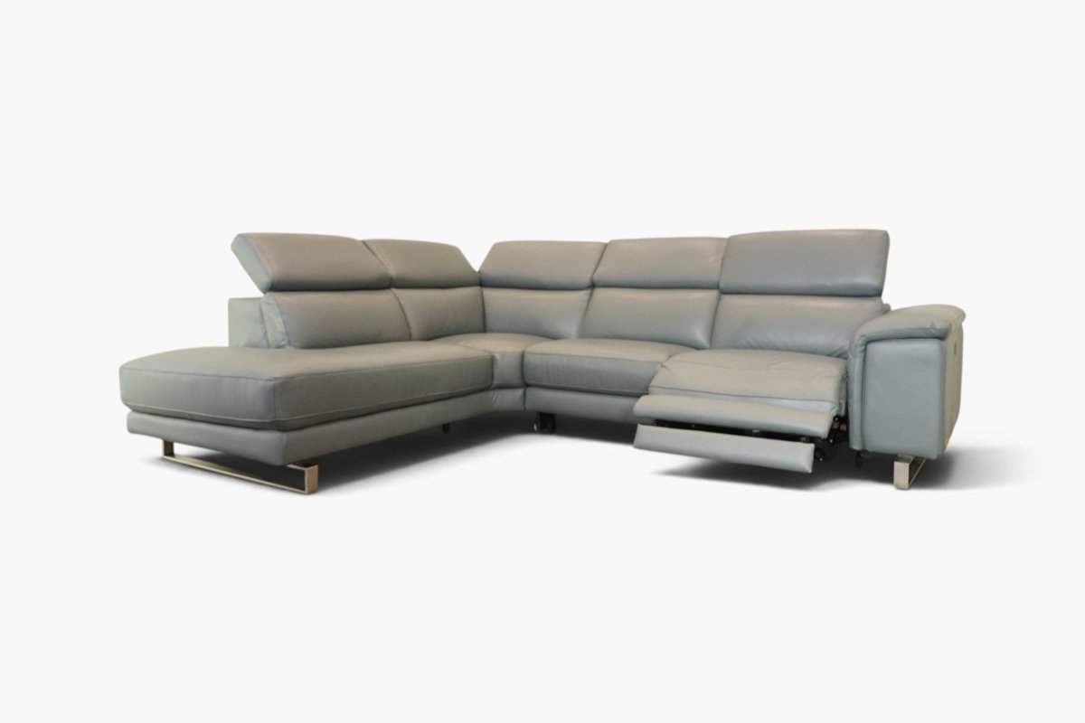 Viserba 2 Corner 3 Power End Reclining Chaise, Grey Leather