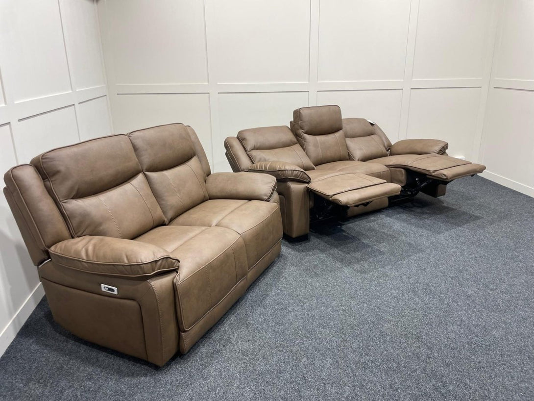 Vixen 3 & 2 Seater Reclining Sofas - Manual or Power - Brown or Grey