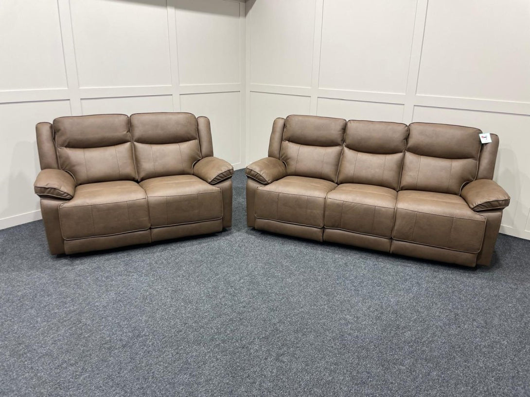 Vixen 3 & 2 Seater Reclining Sofas - Manual or Power - Brown or Grey