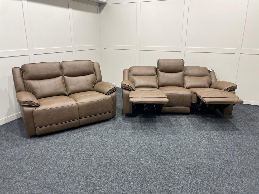 Vixen 3 & 2 Seater Reclining Sofas - Manual or Power - Brown or Grey