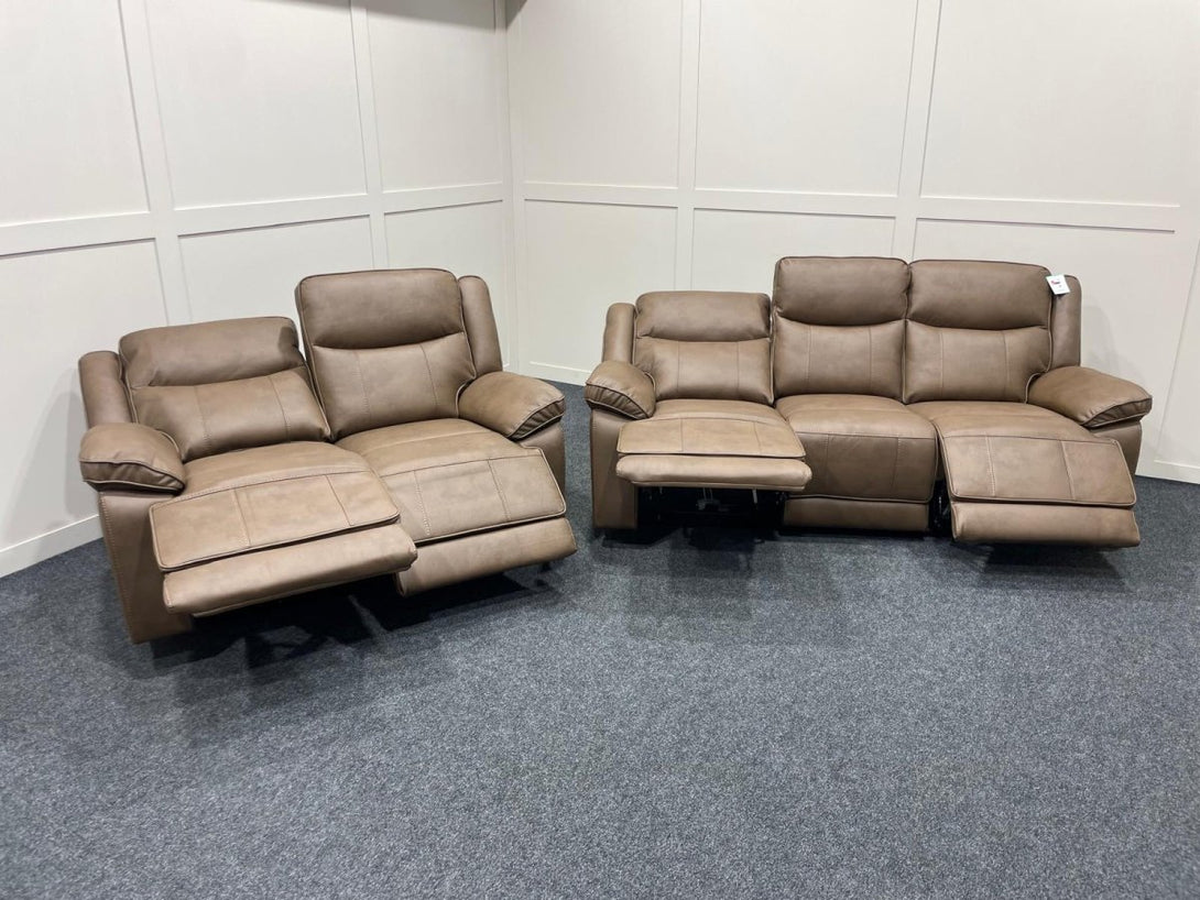 Vixen 3 & 2 Seater Reclining Sofas - Manual or Power - Brown or Grey