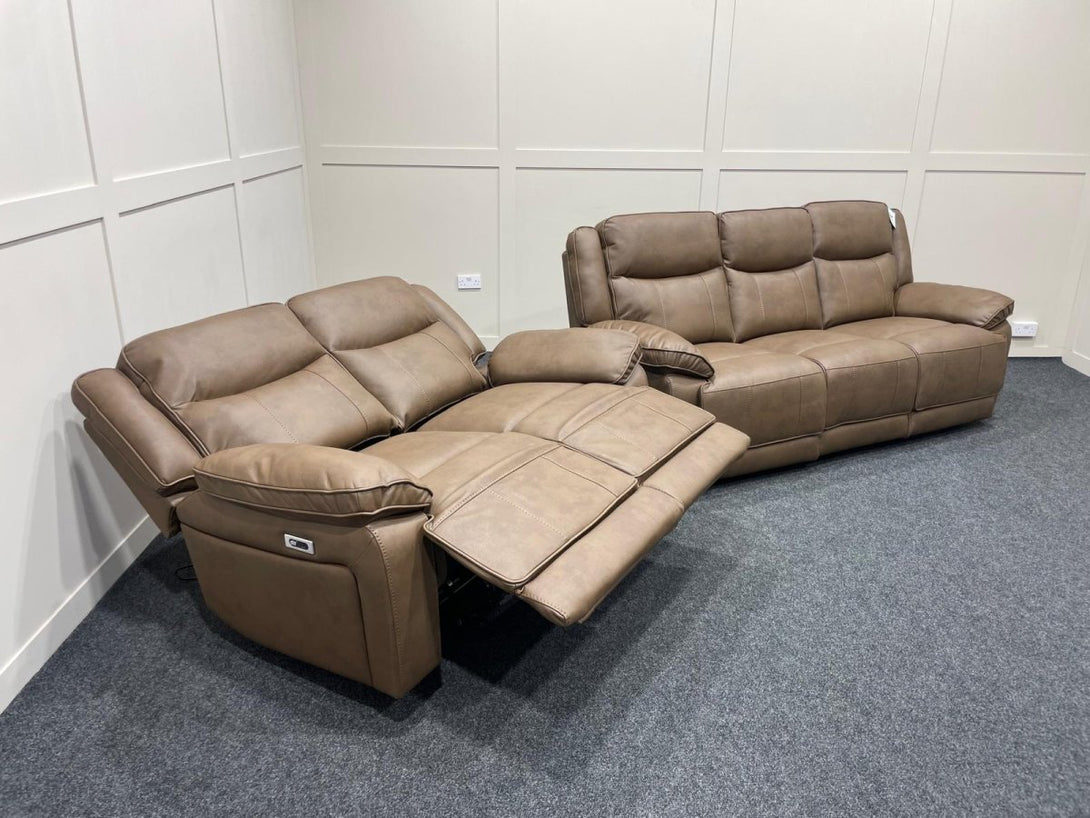 Vixen 3 & 2 Seater Reclining Sofas - Manual or Power - Brown or Grey