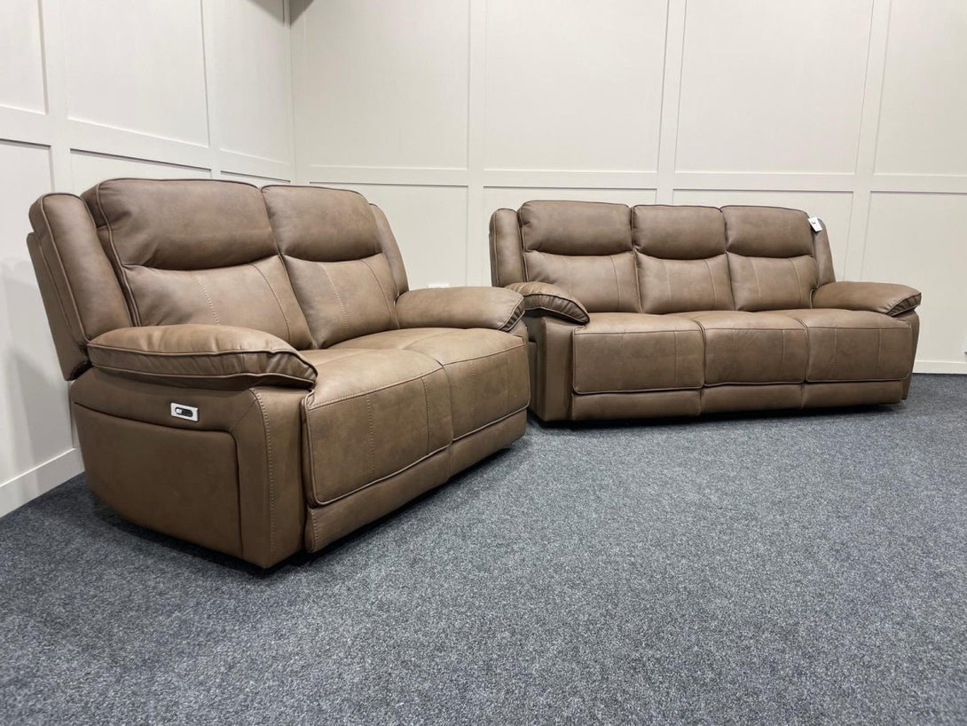 Vixen 3 & 2 Seater Reclining Sofas - Manual or Power - Brown or Grey