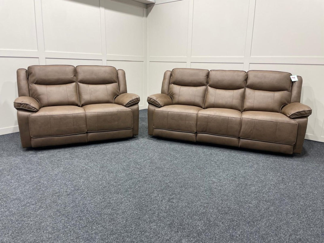 Vixen 3 & 2 Seater Reclining Sofas - Manual or Power - Brown or Grey