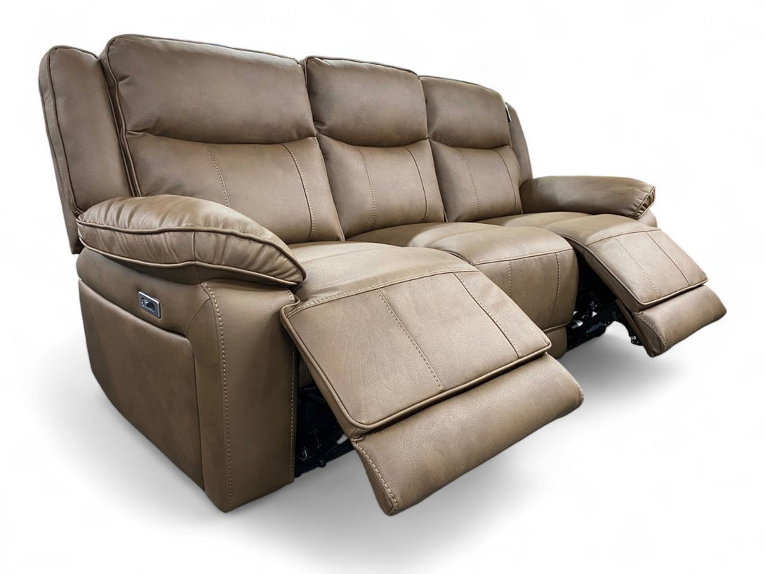 Vixen 3 Seater Reclining Sofa - Manual or Power - Brown or Grey