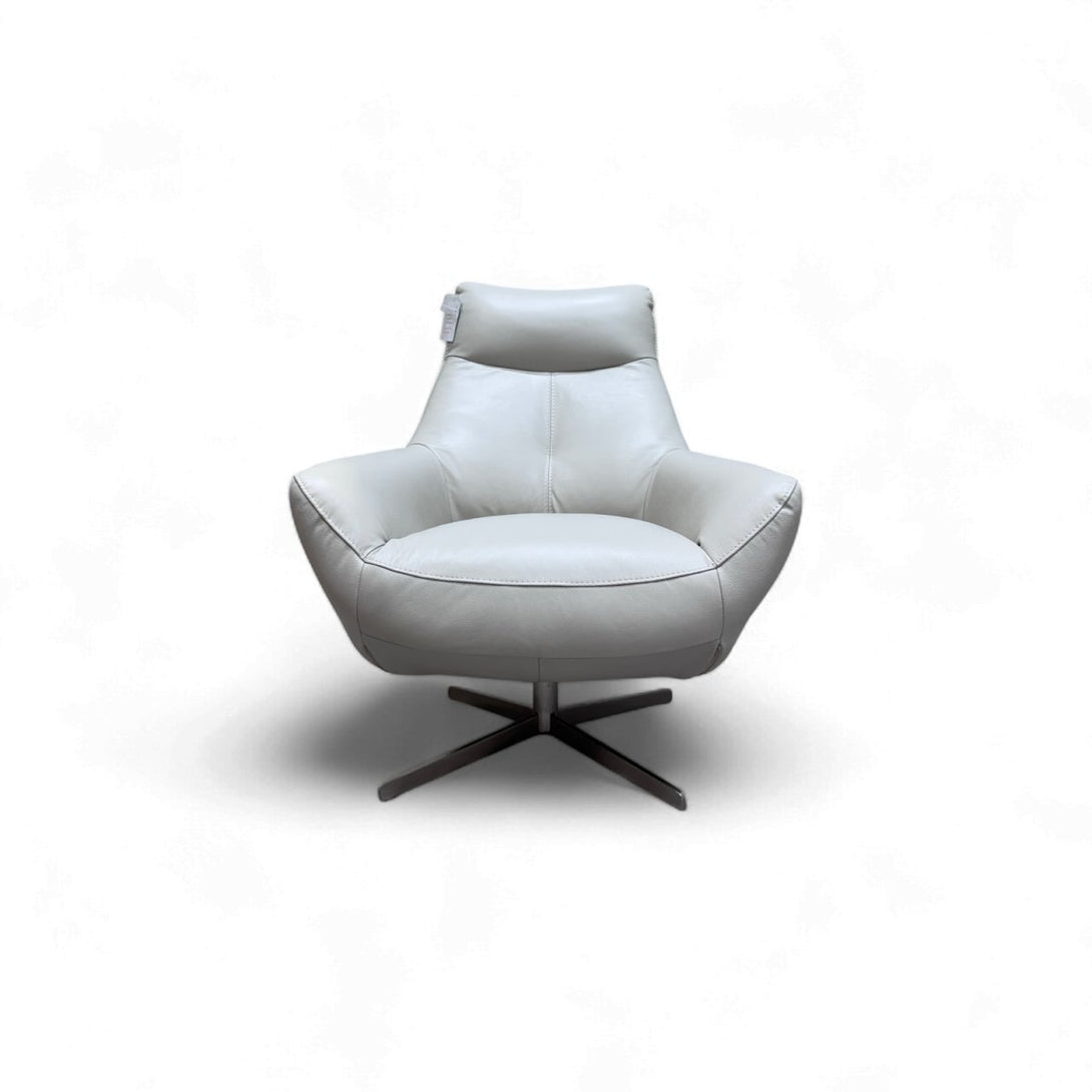 Watson Leather Swivel Chair, Bijous Frost