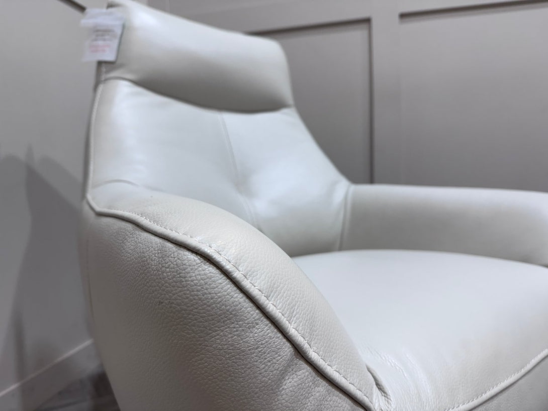 Watson Leather Swivel Chair, Bijous Frost