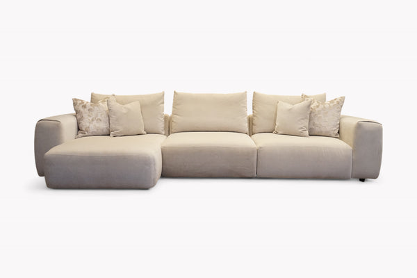 Rocco Large LHF Chaise Sofa, Dusky Ecru