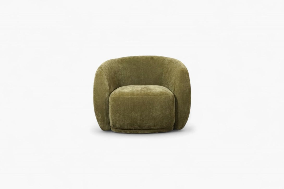 Willow Swivel Lounge Chair, Olive Velvet