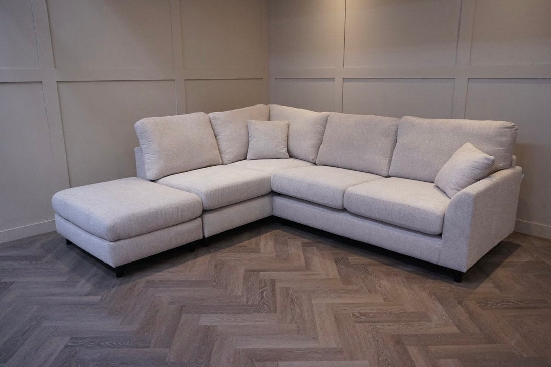 Witton Left Hand Corner Sofa, Stone Chenille