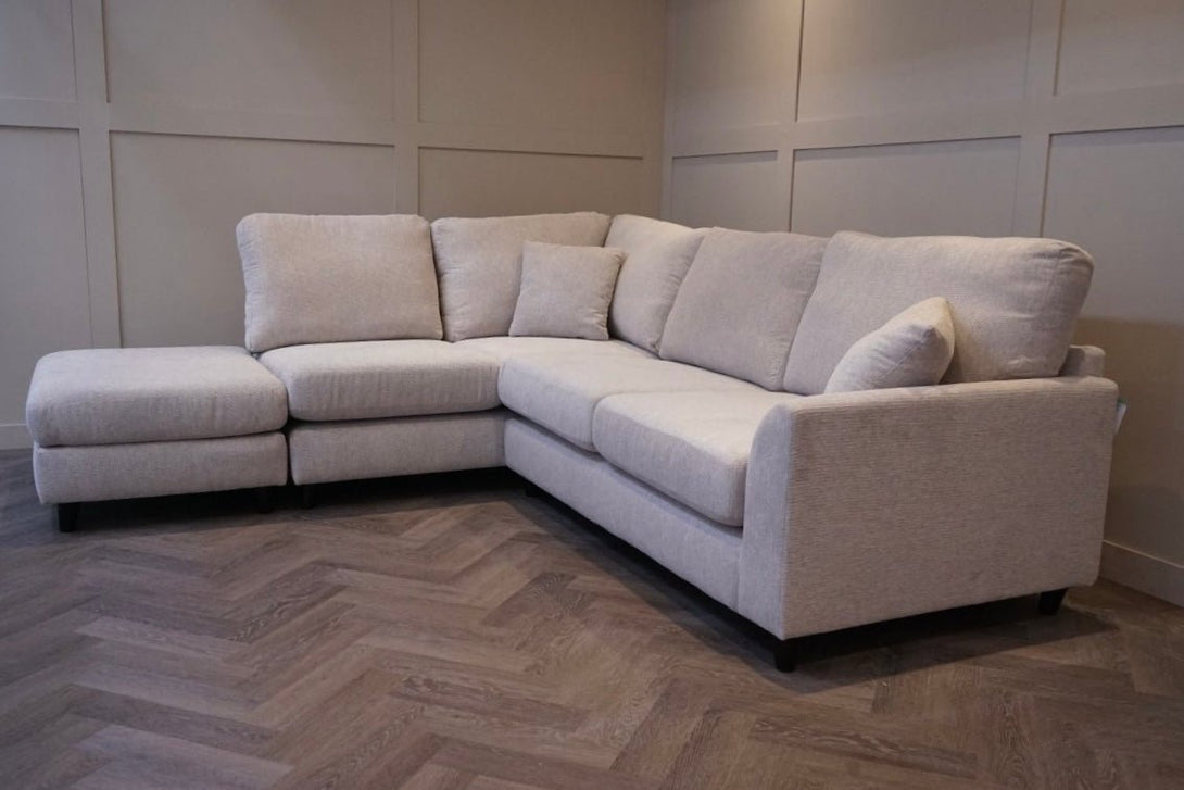 Witton Left Hand Corner Sofa, Stone Chenille