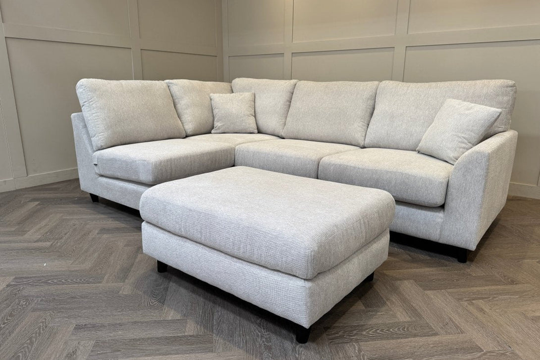 Witton Left Hand Corner Sofa, Stone Chenille