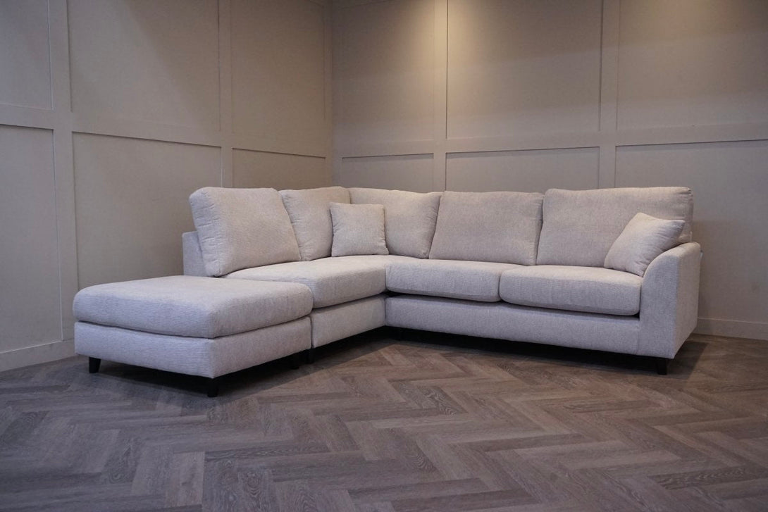 Witton Left Hand Corner Sofa, Stone Chenille