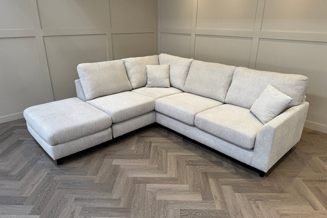 Witton Left Hand Corner Sofa, Stone Chenille