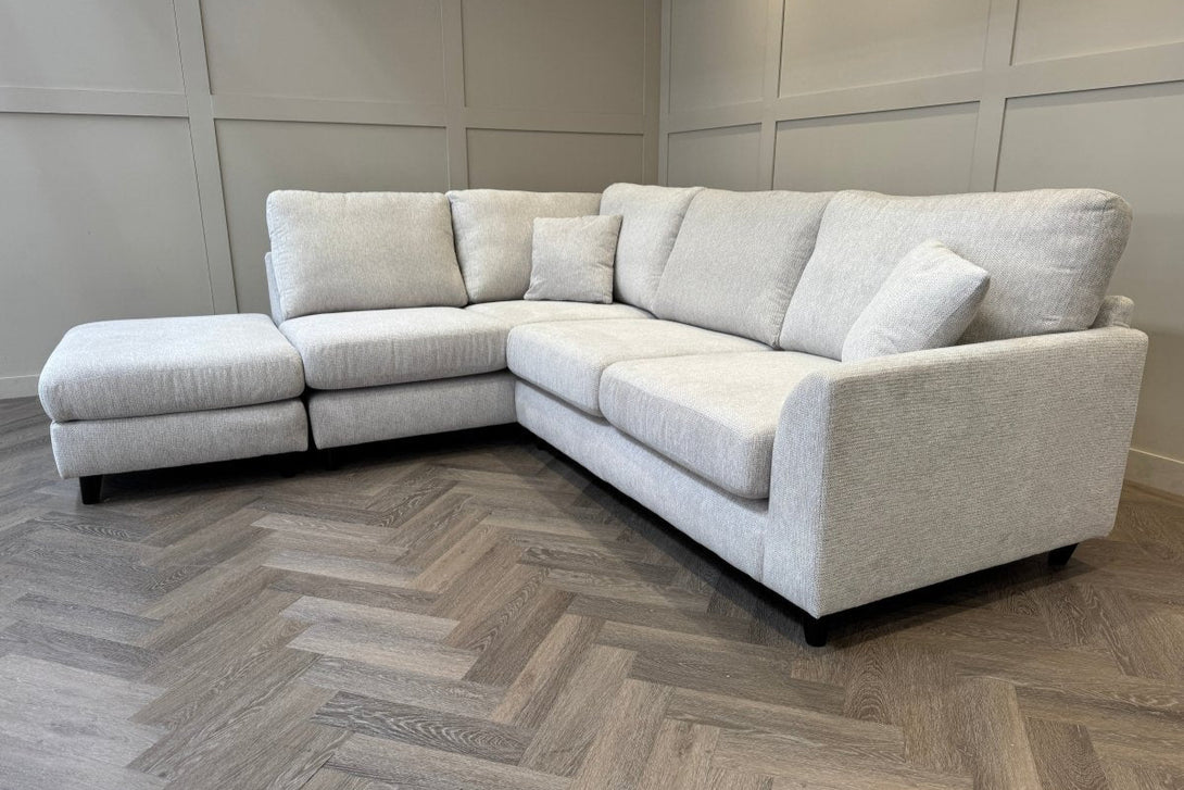 Witton Left Hand Corner Sofa, Stone Chenille