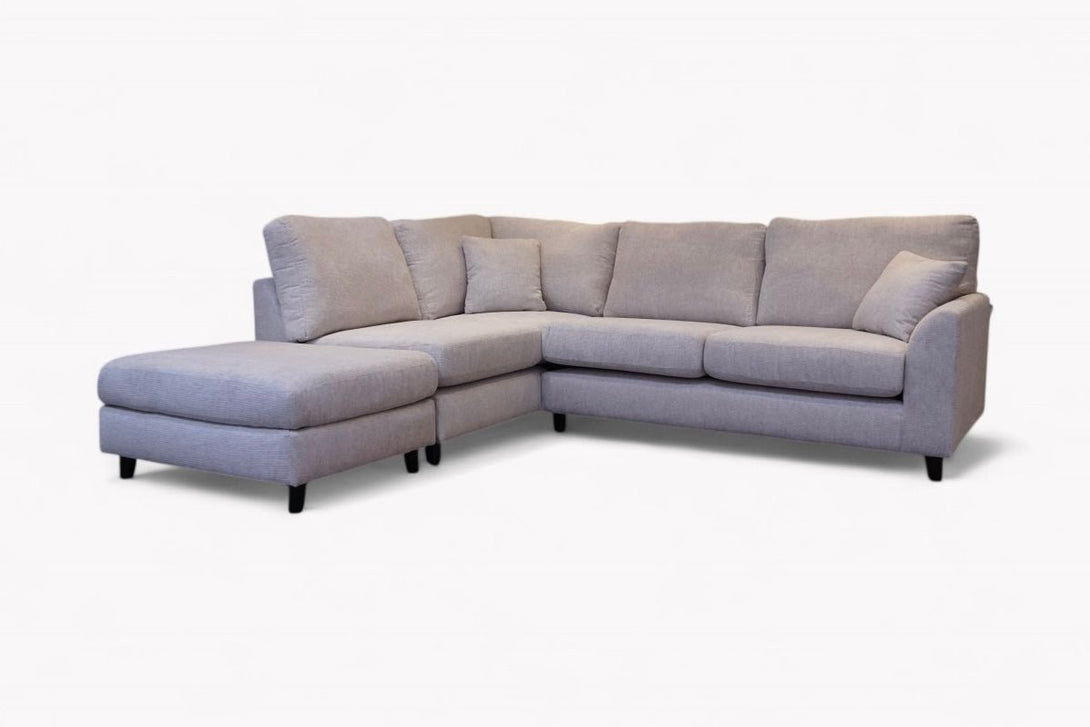 Witton Left Hand Corner Sofa, Stone Chenille