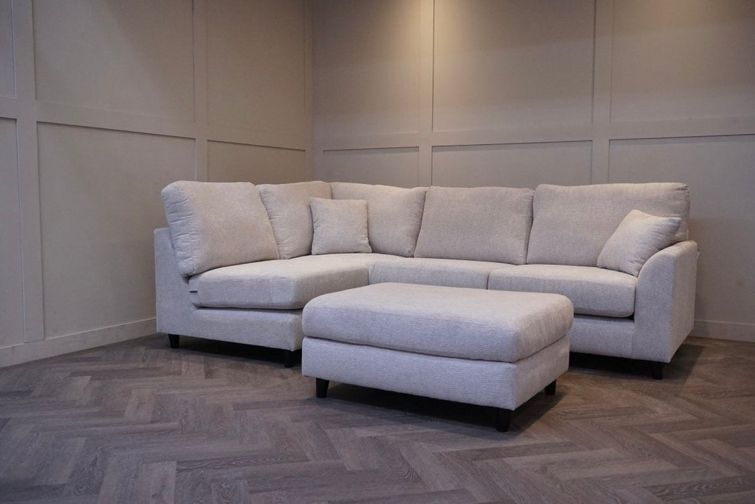 Witton Left Hand Corner Sofa, Stone Chenille