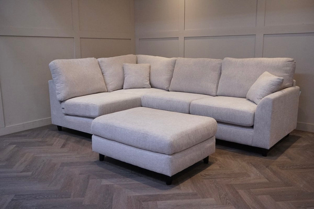 Witton Left Hand Corner Sofa, Stone Chenille