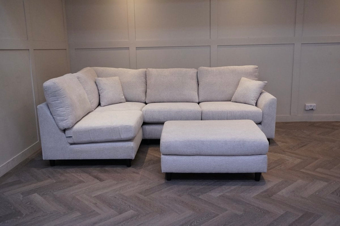 Witton Left Hand Corner Sofa, Stone Chenille