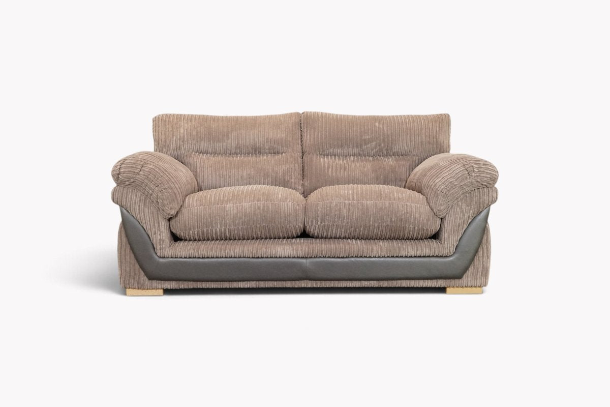 Zane 2 Seater Sofa, Jumbo Cord Steel