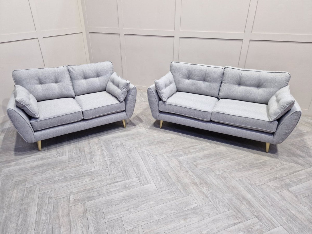 Zinc 3 Seater & 2 Seater Sofas, Ash Grey