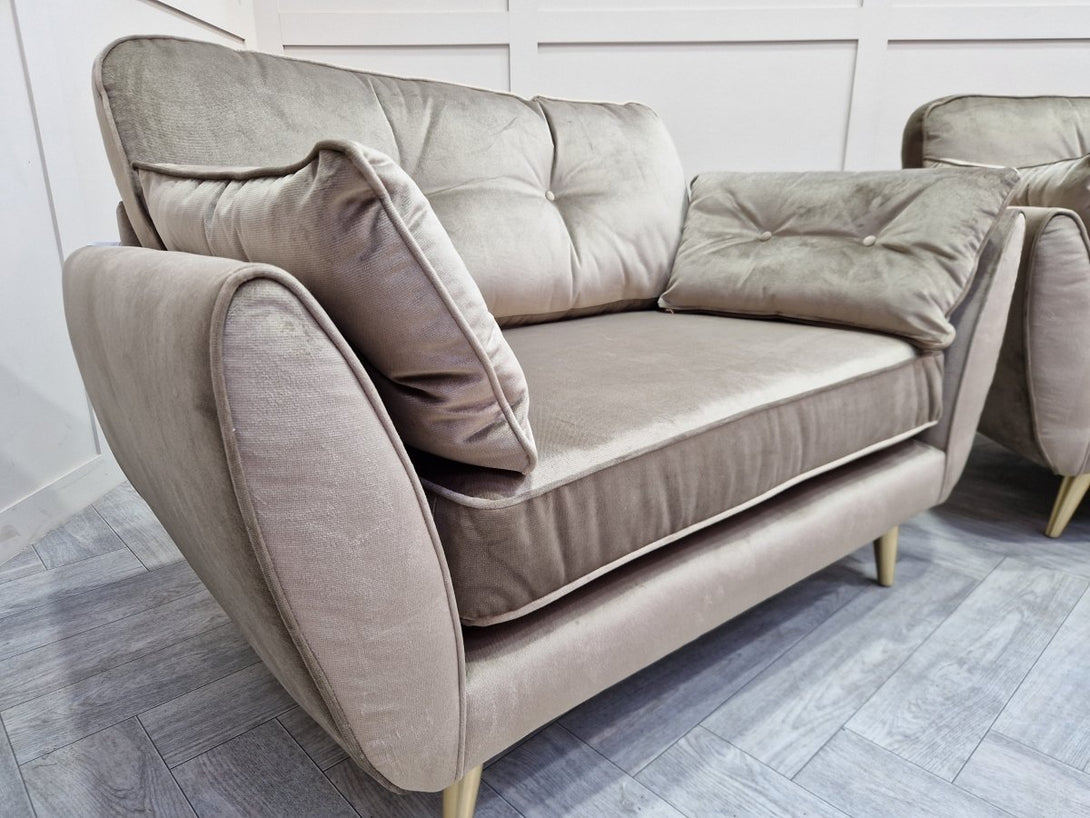 Zinc 4 Seater & Cuddler Sofa, Malta Taupe