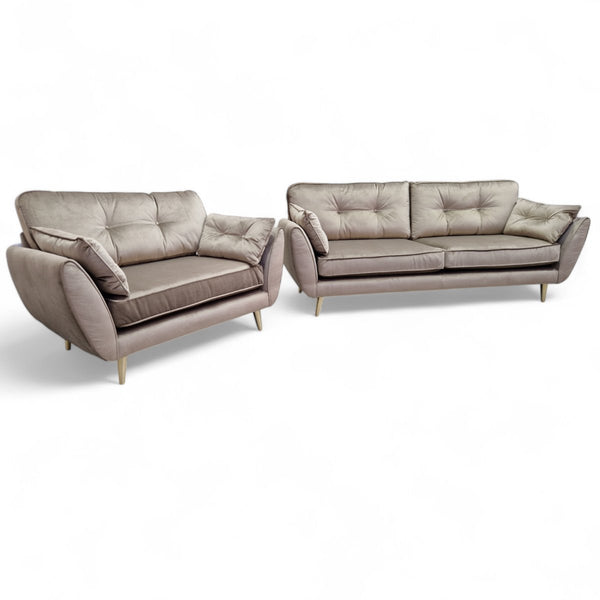 Zinc 4 Seater & Cuddler Sofa, Malta Taupe