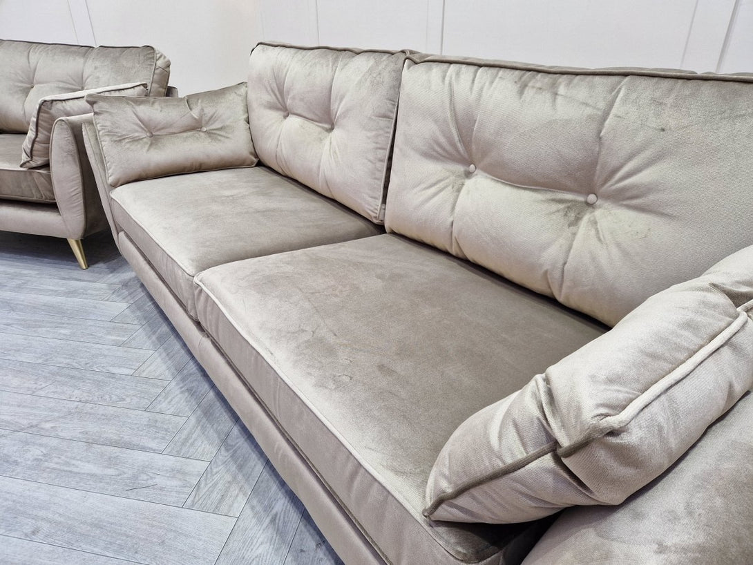 Zinc 4 Seater & Cuddler Sofa, Malta Taupe