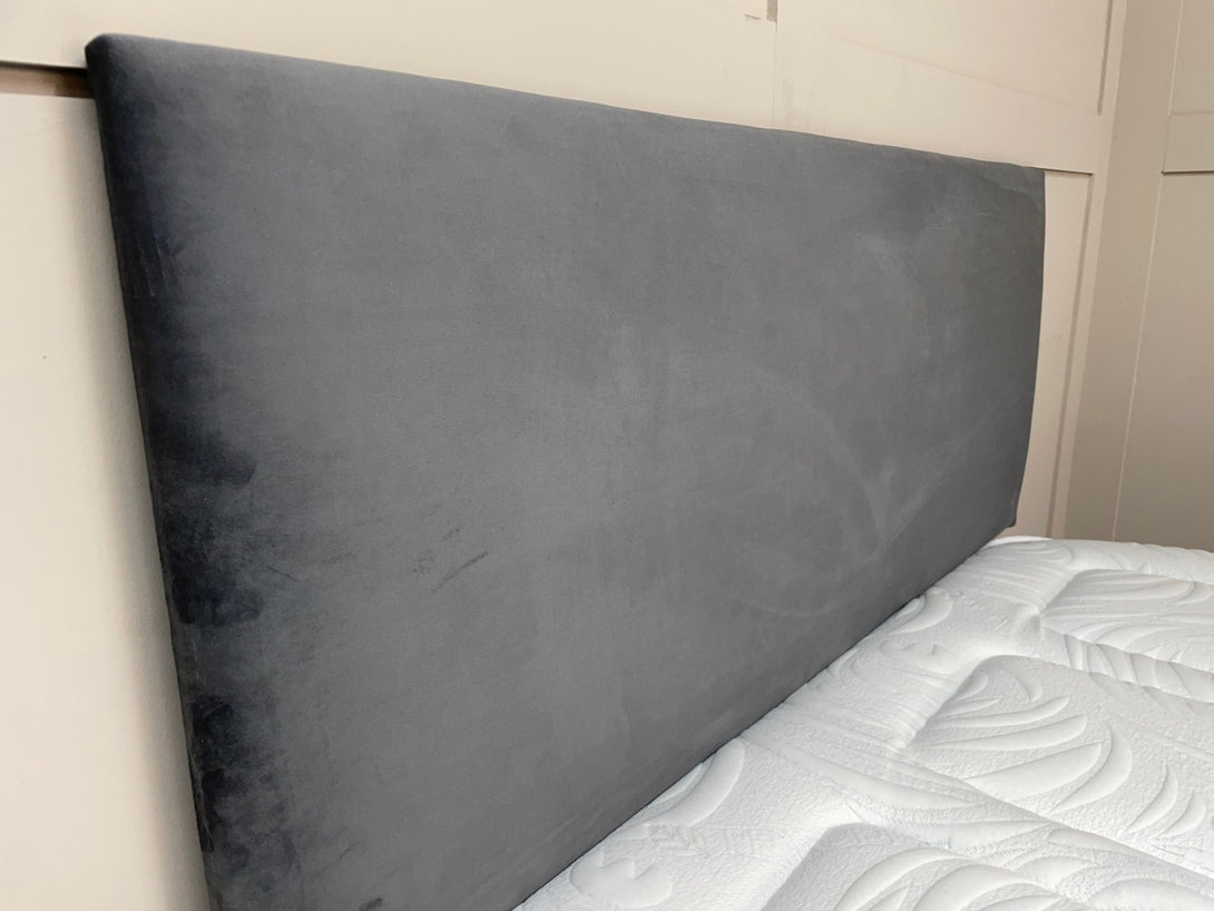 Hadley 1000 Pocket Spring 2 Drawer Bed & Headboard, Steel Velvet