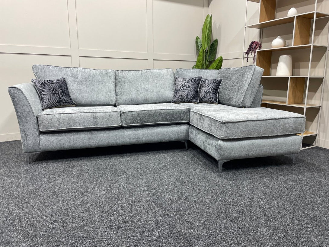 Sasha Corner Chaise Sofa, Madrid Nickel