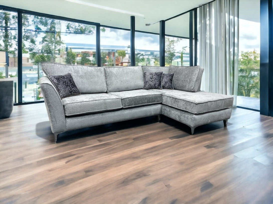 Sasha Corner Chaise Sofa, Madrid Nickel