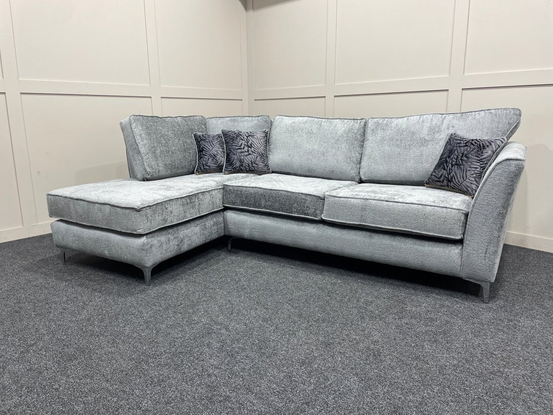 Sasha Corner Chaise Sofa, Madrid Nickel